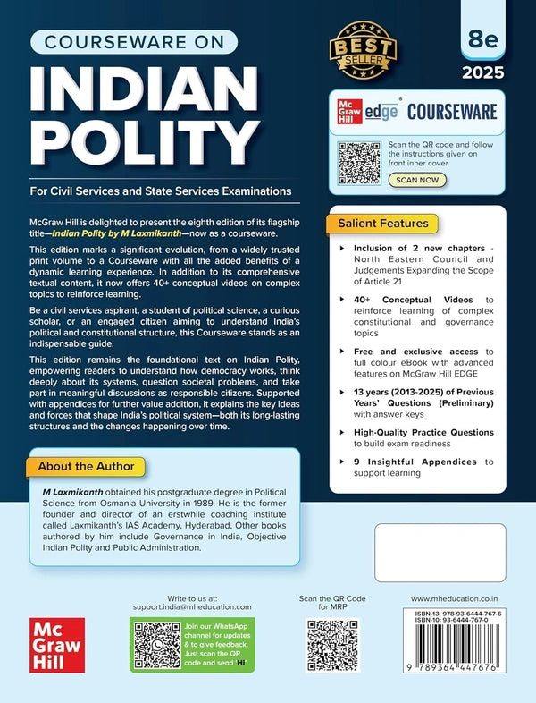 Indian Polity Courseware (English), 8e by M Laxmikanth